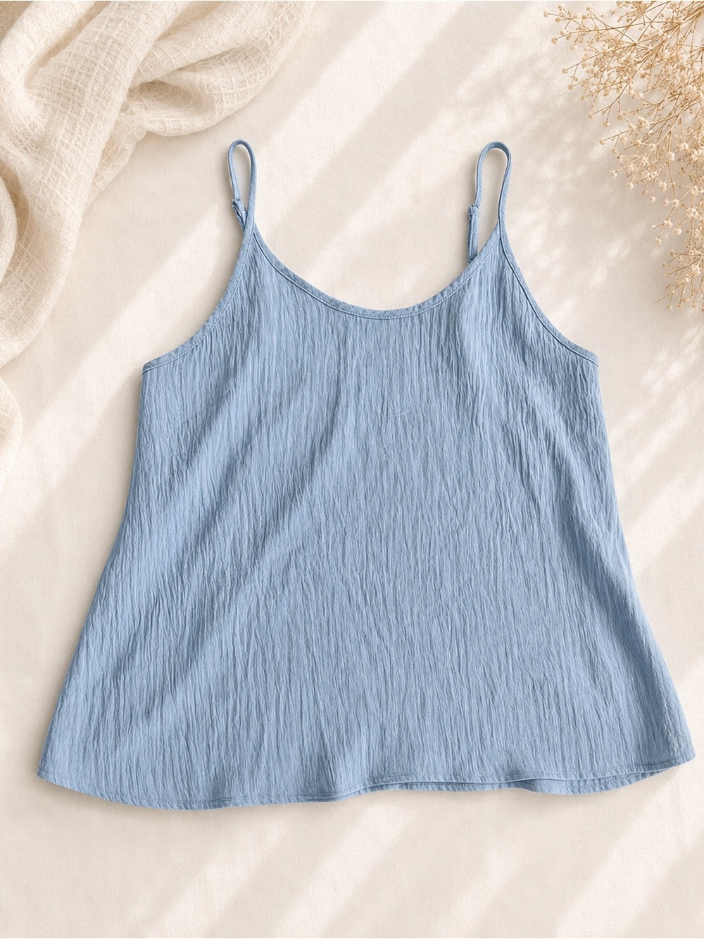 Light Blue Women's Spaghetti Strap Tank Top